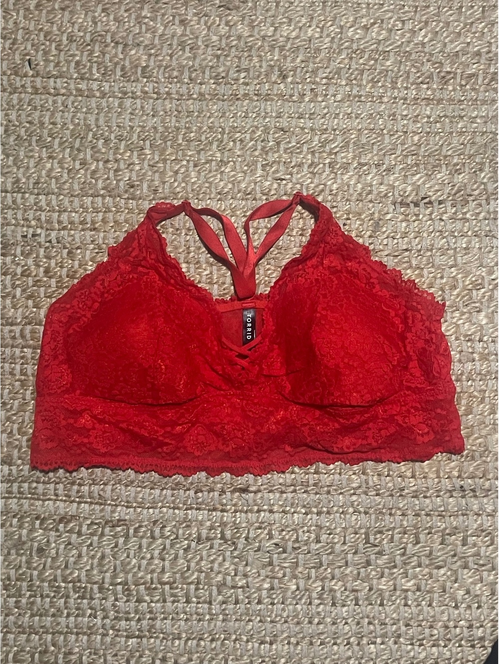 Torrid red lace bralette